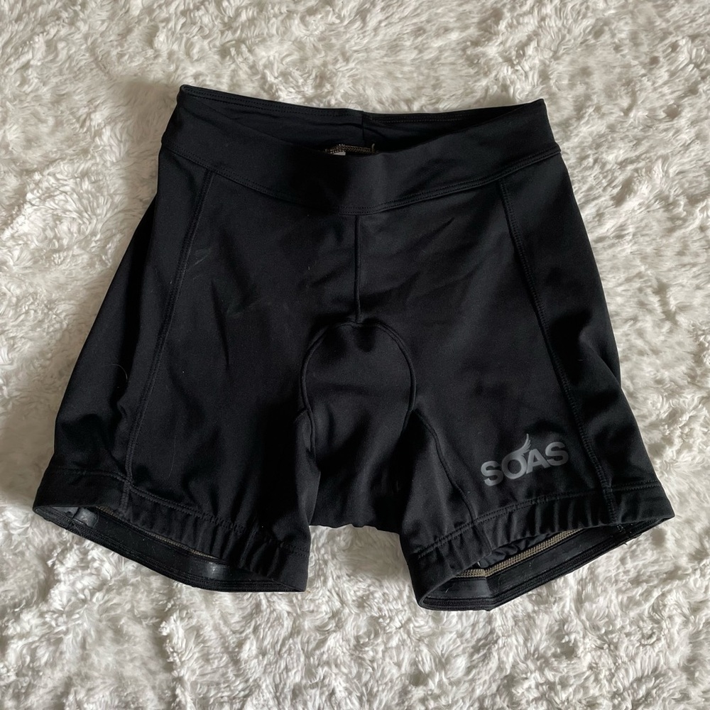SOAS women's extra small black fitted cycling athletic shorts